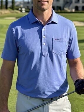 Sugarloaf Social Club Pique Polo Shirt M Periwinkle Blue Purple